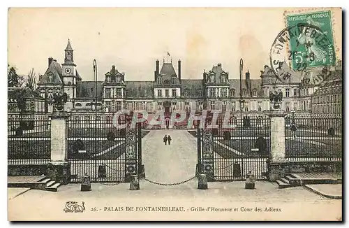 Ansichtskarte AK Palais de Fontainebleau Grille d'Honneur et Cour des Adieux