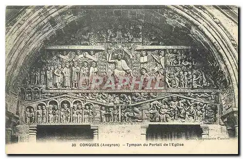 Cartes postales Conques Aveyron Tympan du Portail de l'Eglise