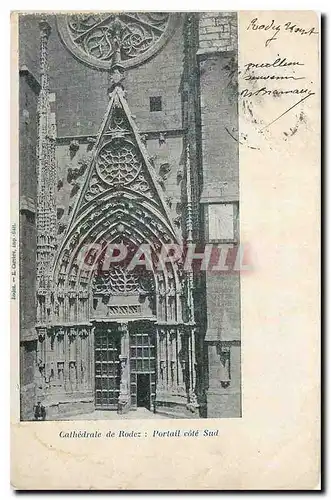 Cartes postales Cathedrale de Rodez Portail cote Sud