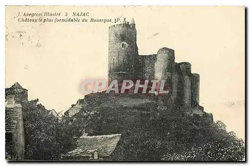 Cartes postales L'Aveyron Illustre Najac Chateau le plus formidable du Rouergue
