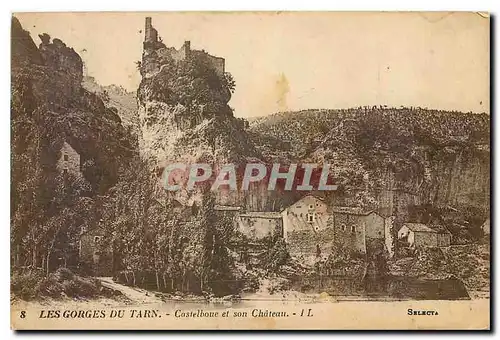 Cartes postales Les Gorges du Tarn Castelboue et son Chateau