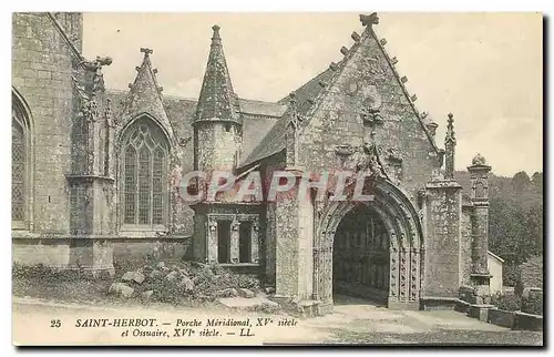 Cartes postales Saint Herbot Porche meridional et Ossuaire