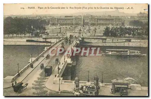 Ansichtskarte AK Paris Place de la Concorde avec la Rue Royale Vue prise de la Chambre des Deputes