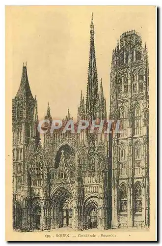 Cartes postales Rouen Cathedrale Ensemble