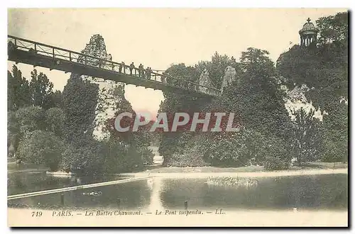 Ansichtskarte AK Paris Les Buttes Chaumont Le Pont suspendu