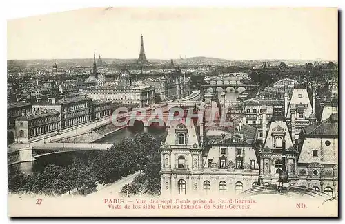 Ansichtskarte AK Paris Vue des sept Ponts prise de Saint Gervais