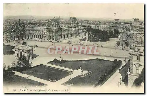 Cartes postales Paris Vue generale du Louvre