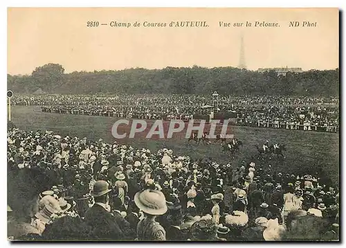 Cartes postales Champ de Sourses d'Auteuil Vue sur la Pelouse Hippisme Chevaux