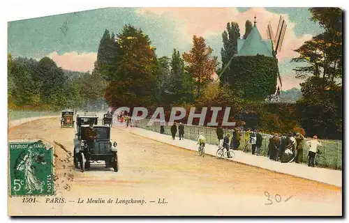 Cartes postales Paris Le Moulin de Longchamp Automobile