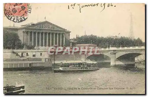 Ansichtskarte AK Paris Pont de la Concorde et Chambre des Deputes Tour Eiffel