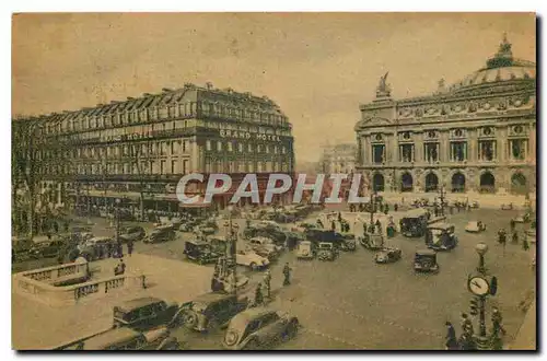 Cartes postales Paris le Grand Hotel et la Place de l'Opera