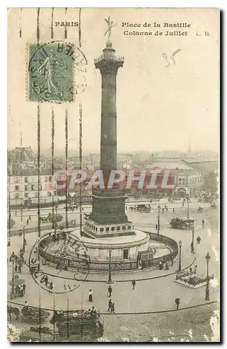 Cartes postales Paris Place de la Bastille Colonne de Juillet