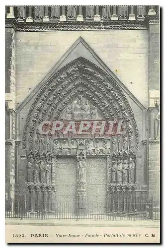 Cartes postales Paris Notre Dame Facade Portail de Gauche