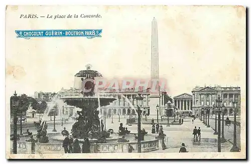 Ansichtskarte AK Paris le Place de la Concorde Chocolat Guerin Boutron Paris