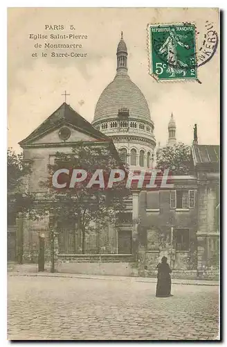 Cartes postales Paris Eglise Saint Pierre de Montmartre et le Sacre Coeur