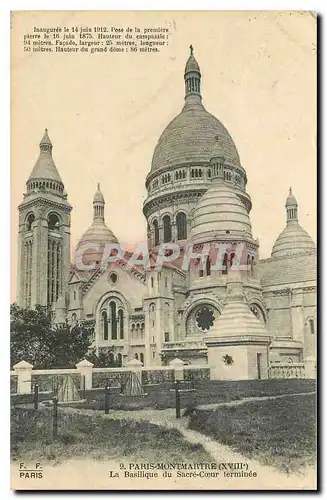 Ansichtskarte AK Paris Montmartre XVIII la Basilique du Sacre Coeur terminee