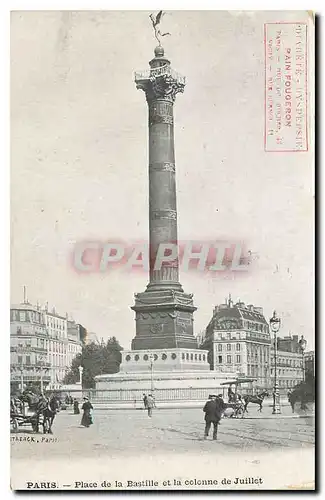 Cartes postales Paris Place de la Bastille et la Colonne de Juillet