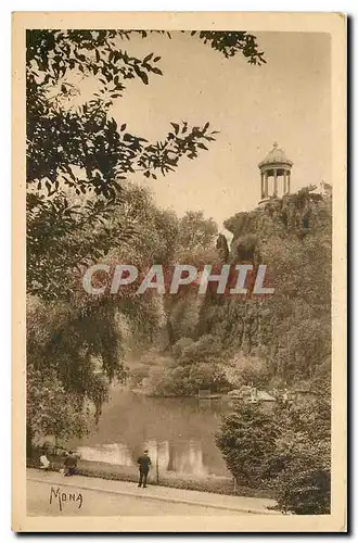 Cartes postales Les Petits Tableaux de Paris Au Parc des Buttes Chaumont au sommet de l'Ile reproduction du temp