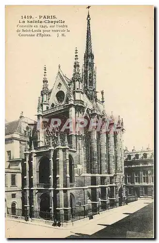 Ansichtskarte AK Paris la Sainte Chapelle construit en 1245 sur l'ordre de Saint Louis pour recevoir la Couronne