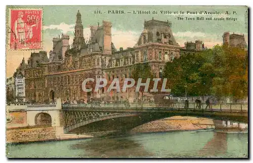 Cartes postales Paris l'Hotel de Ville et le Pont d'Arcole