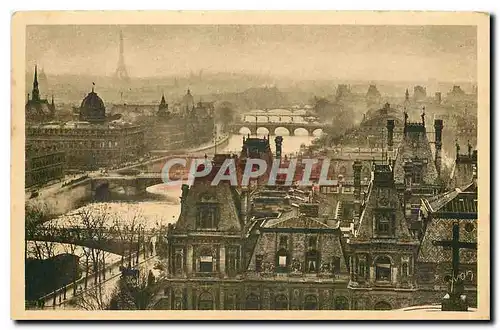 Ansichtskarte AK Paris en Flanant vue panoramique de Paris Perspective des 7 Ponts