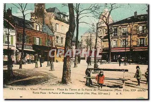 Ansichtskarte AK Paris Vieux Montmartre Place du Tertre et St Pierre de Montmartre Mon hist XII siecle