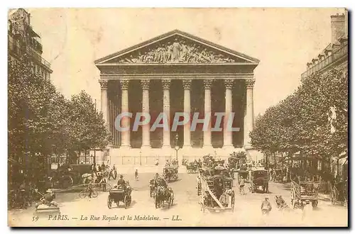 Cartes postales Paris la Rue Royale et la Madeleine