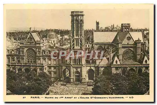 Cartes postales Paris Mairie du 1er Arrdt et l'eglise St Germain l'Auxerrois