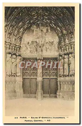 Cartes postales Paris Eglise St Germain l'Auxerrois Portail Central