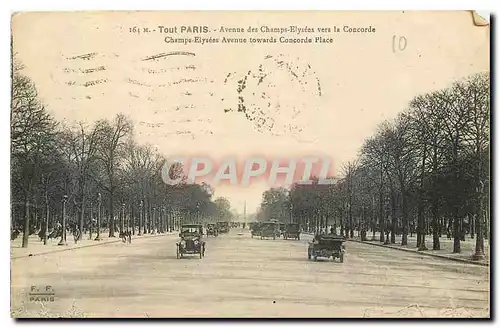 Ansichtskarte AK Tout Paris Avenue des Champs Elyees vers la Concorde