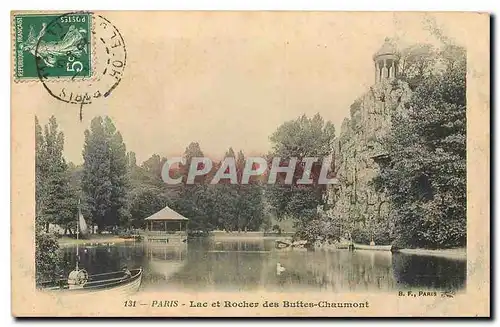 Cartes postales Paris Lac et Rocher des Buttes Chaumont