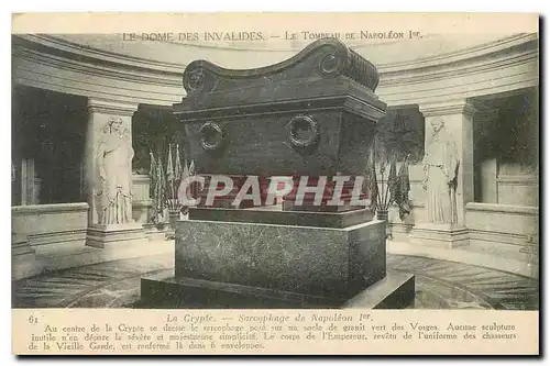 Cartes postales Paris le Dome des Invalides le tombeau de Napoleon Ier la Crypte Sarcophage de Napoleon 1er