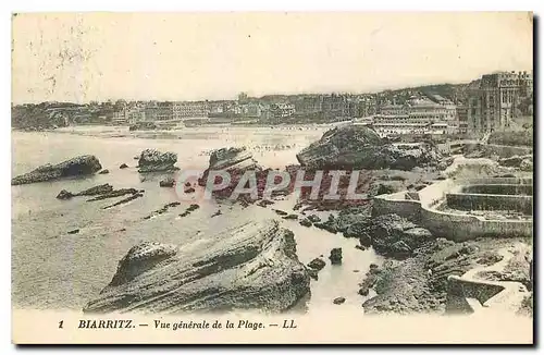 Cartes postales Biarritz vue generale de la Plage