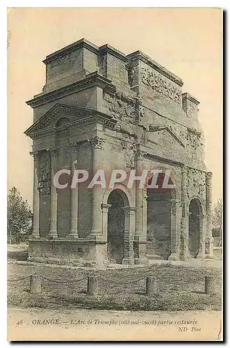 Cartes postales Orange L'Arc de Triomphe cote sud-ouest partie restauree