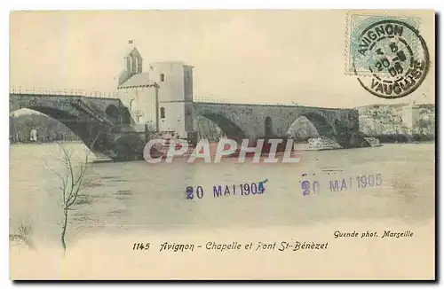 Cartes postales Avignon Chapelle et Pont St enezet