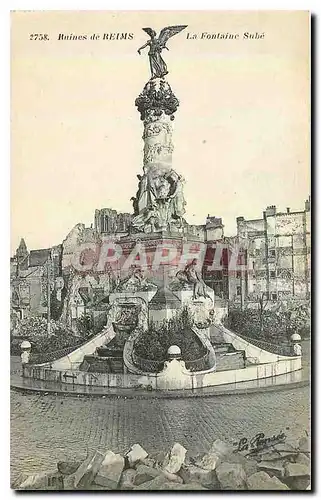 Ansichtskarte AK Ruines de Reims La Fontaine Sube