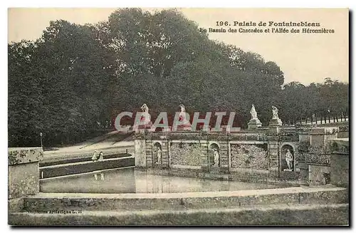 Cartes postales Palais de Fontainebleau Le Bassin des Cascades et L'Allee des Heronnieres