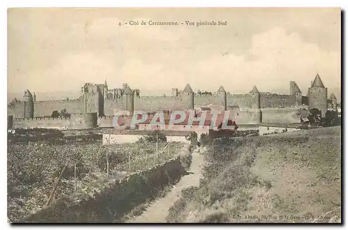 Ansichtskarte AK Cite de Carcassonne Vue generale Sud