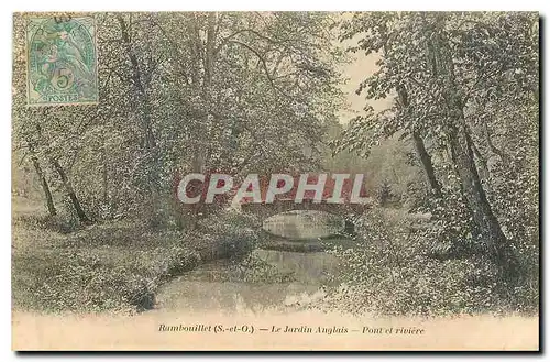 Ansichtskarte AK Rambouillet S et O Le Jardin Anglais Pont et riviere