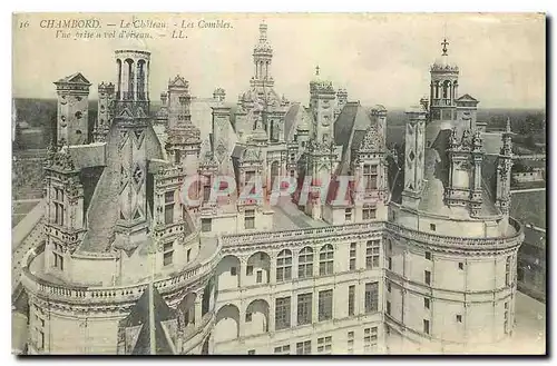 Ansichtskarte AK Chambord Le Chateau les Combles vue prise a vol d'Oiseau