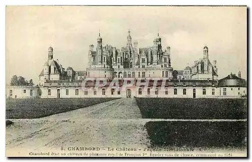 Cartes postales Chambord le Chateau facade Meridionale