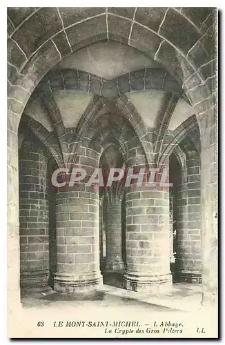 Ansichtskarte AK Le Mont Saint Michel l'Abbaye la Crypte des Gros Piliers