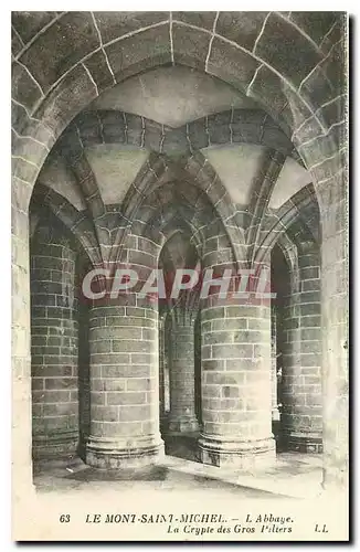 Cartes postales Le Mont Saint Michel l'Abbaye la Crypte des Gros Piliers