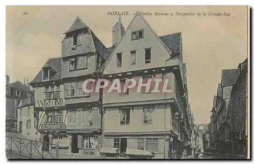 Cartes postales Morlaix Vieilles Maisons et perspective de la Grande Rue