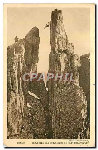 Ansichtskarte AK Chamonix Traversee des Clochetons de Plan Praz