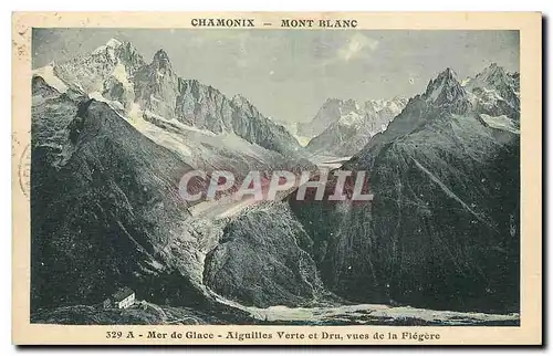 Ansichtskarte AK Chamonix Mont Blanc Mer de Glace Aiguilles Verte et Dru vues de la Flegere