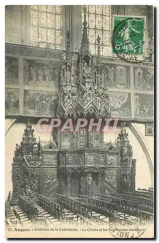 Ansichtskarte AK Angers Interieur de la cathedrale La Chaire et les Tapisseries anciennes