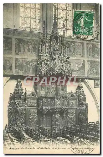 Cartes postales Angers Interieur de la cathedrale La Chaire et les Tapisseries anciennes