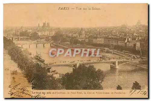 Ansichtskarte AK Paris Vue sur la Seine Le Pont des Arts le POnt Neuf la Cite et Notre Dame le Pantheon