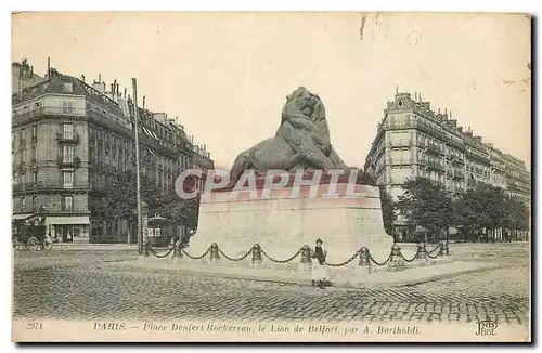 Ansichtskarte AK Paris Place deniert Rochereau le Lion de Belfort